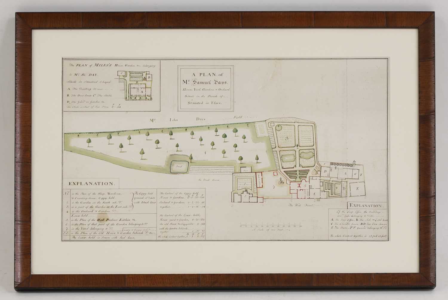 A Plan of Samuel Days House Yard Gardens and Orchard (£800-1200)